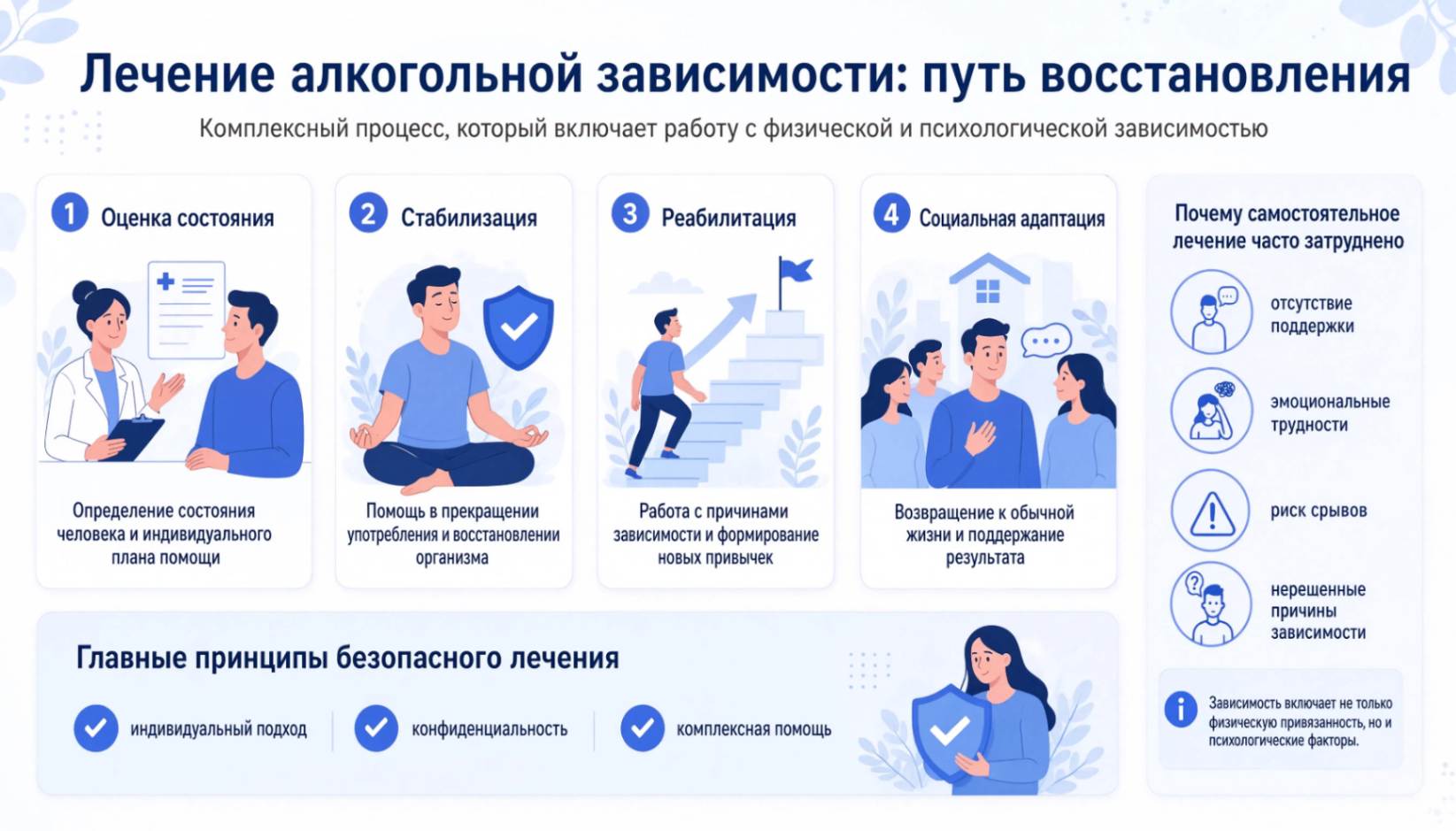 Инфографика: Лечение алкогольной зависимости в стационаре
